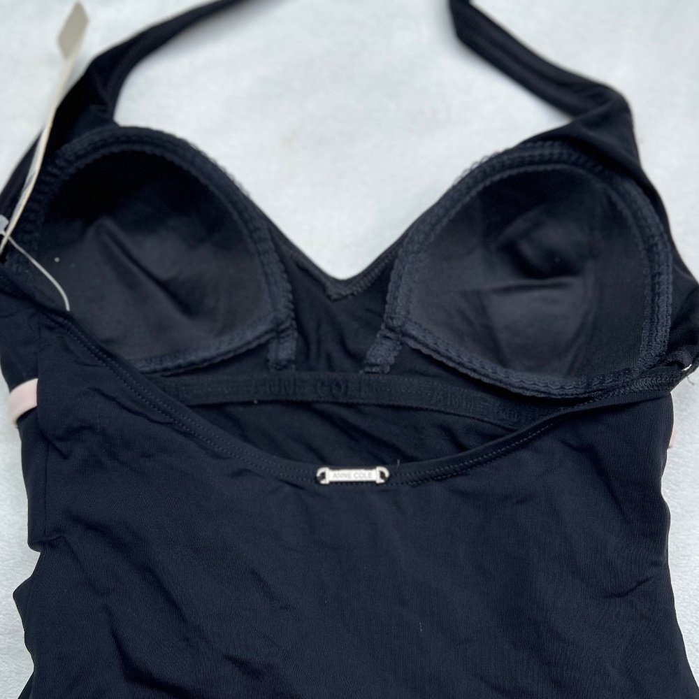 NWT Anne Cole black halter swim suit 8 - Picture 6 of 13